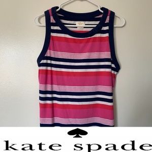 Kate Spade Striped Bow Sleeveless Cotton Top L
